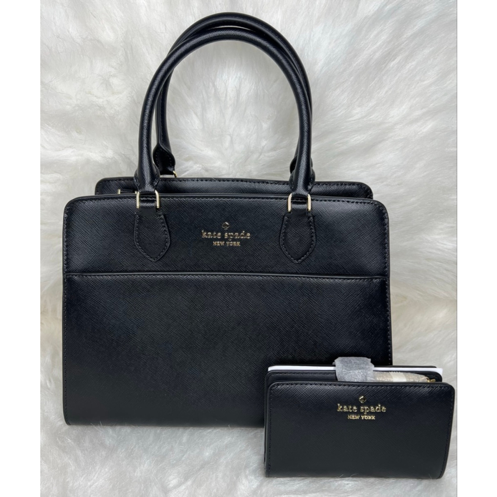 Kate Spade Madison Medium Saffiano Leather Satchel W/Snap Wallet
